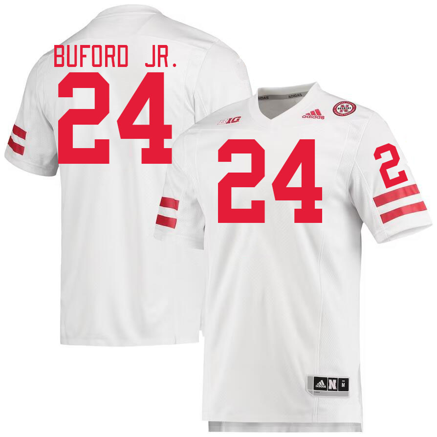 Men #24 Marques Buford Jr. Nebraska Cornhuskers College Football Jerseys Stitched Sale-White - Click Image to Close